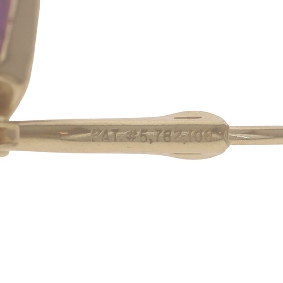 Yellow Gold Amethyst Dangle Earrings - 14k Emerald 3.20ctw Pierced - Picture 5 of 5